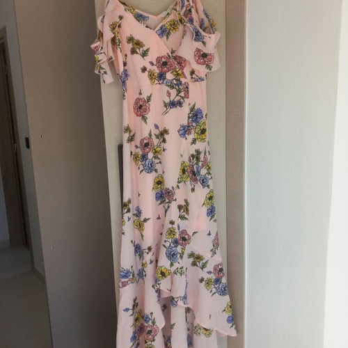 Pink Tom Tailor dress like new with flowers and front slit