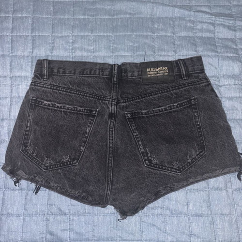 Pull&Bear women's black ripped denim shorts, size M EUR 38