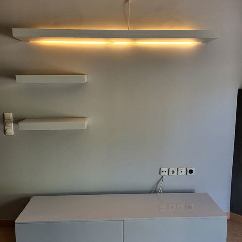 TV unit with cabinet and shelves, like new, gray lacquer finish