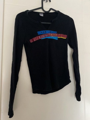 Guess long-sleeve black blouse like new, size M