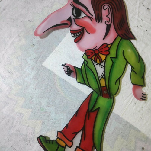 Morfonios Karagiozis figure new, plastic shadow theater
