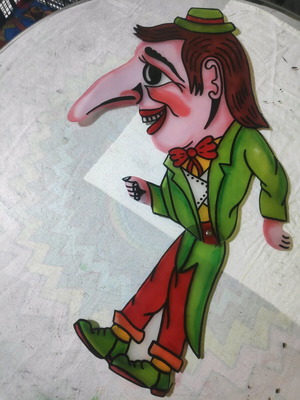 Morfonios Karagiozis figure new, plastic shadow theater
