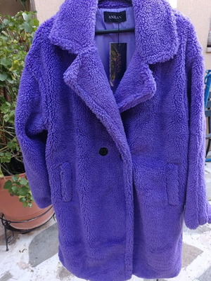 Teddy coat lined in purple one size new