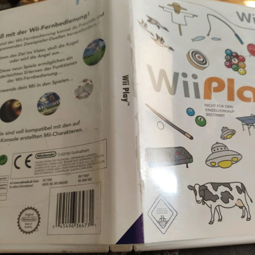 Wii Play game for Nintendo in German with torn plastic wrap