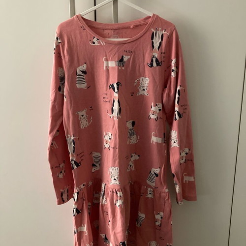 Cool Club girl dress used, size 128 cm, white and pink