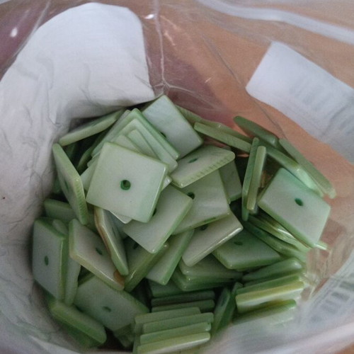 Green glossy beads new for jewelry making