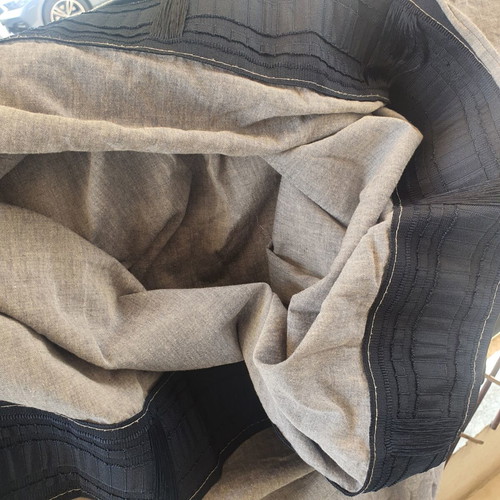 Cotton curtains gray, like new, set of two panels 1.46x2.94 m each