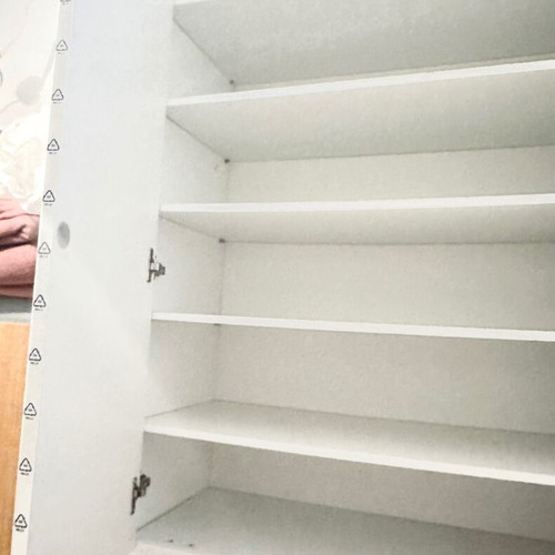White six-door wardrobe with glossy finish new