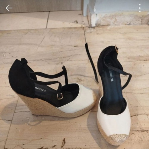 Platform shoes like new, black and white, size 37
