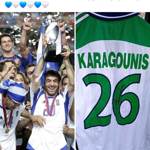 Georgios Karagounis 2000-2001 signed jersey used, LEGEND EUROPEAN 2004
