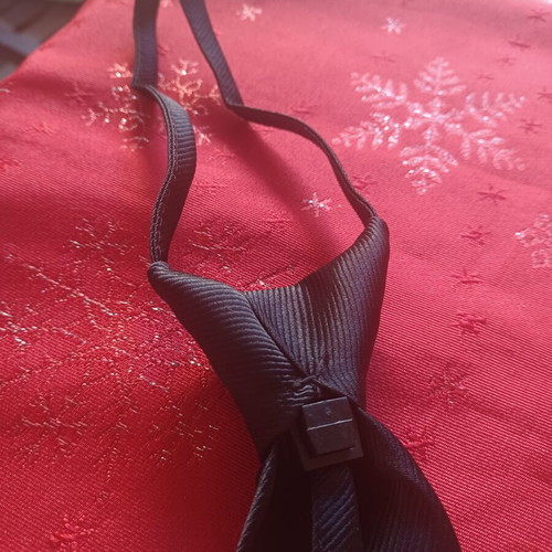 Unisex Black Tie with Metallic Crosses like new