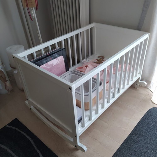 IKEA Solgul Wooden Cradle with Mattress 50x80, Like New
