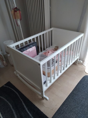 IKEA Solgul Wooden Cradle with Mattress 50x80, Like New