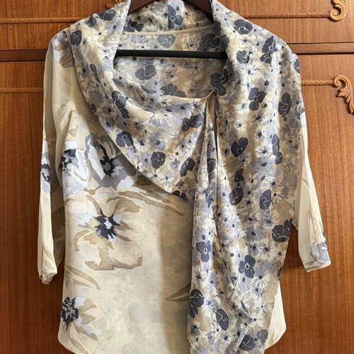 Haute couture double silk blouse, size S-M