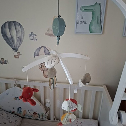 Little Dutch wooden mobile used with ocean theme and music