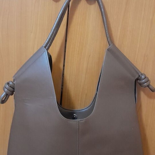 Shoulder bag large brown hobo made of soft faux leather used