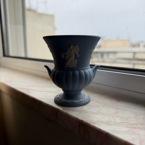 Wedgwood Jasperware Mini Vase Blue new with original box