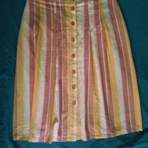 Sézane midi skirt used, cotton, yellow and orange, size 40/42