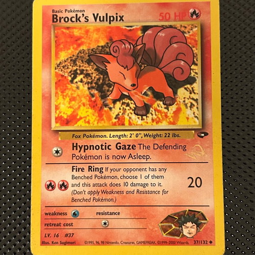Brock's Vulpix Pokémon card used, WPR GC 37 "W" Promos