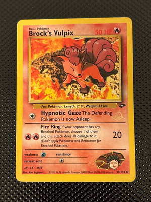 Brock's Vulpix Pokémon card used, WPR GC 37 "W" Promos