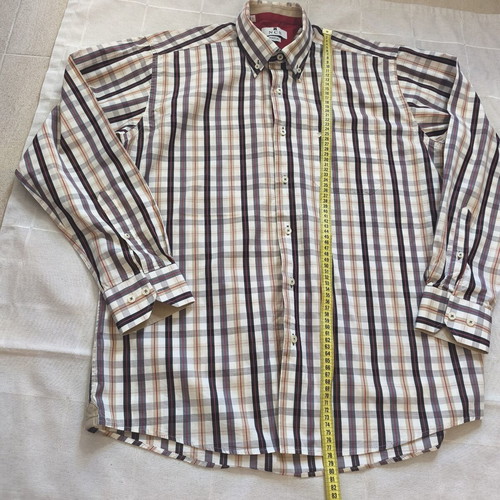NCS men's cotton checked long-sleeve shirt, size L