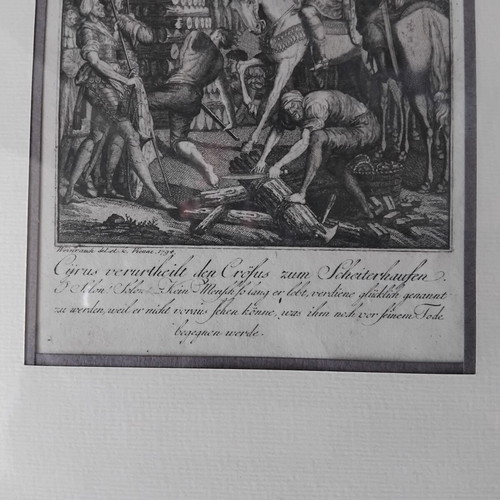 Chalcographies by Johann Caspar Weinrauch 18th century used, framed set