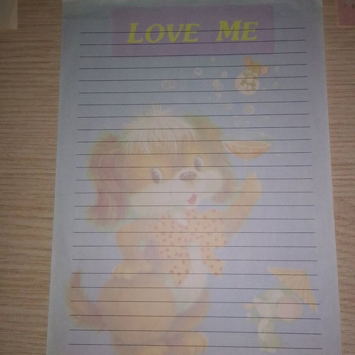Love letters stationery from 80s-90s, 5 single sheets, like new