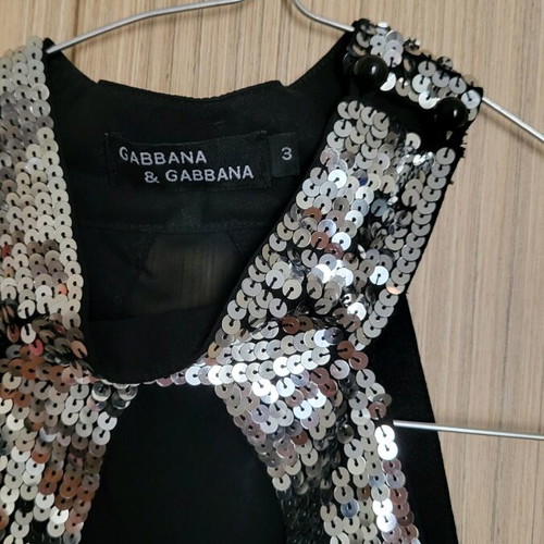 Sleeveless women's blouse like new with sequins, black, georgette
