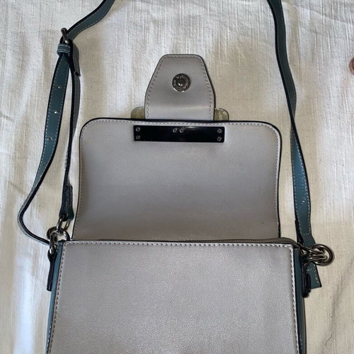 David Jones crossbody bag used gray-turquoise