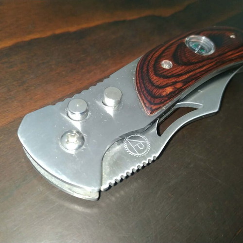 Μπρελόκ knife με πυξίδα καινούργιο, πτυσσόμενο από ανοξείδωτο ατσάλι