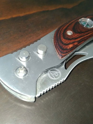 Μπρελόκ knife με πυξίδα καινούργιο, πτυσσόμενο από ανοξείδωτο ατσάλι