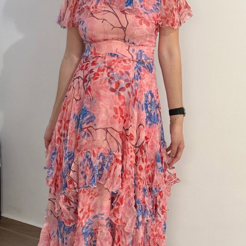 Alice Olivia Galina Maxi silk dress like new