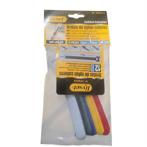 Velcro cable ties set of 12, new, multicolor 12x125mm