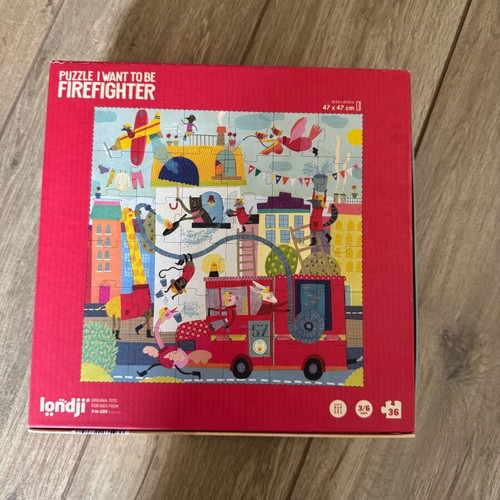 Londji children's puzzle firefighter vehicle and firefighters new