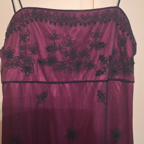 Evening dress Raxevsky satin with black tulle and embroidered lace like new