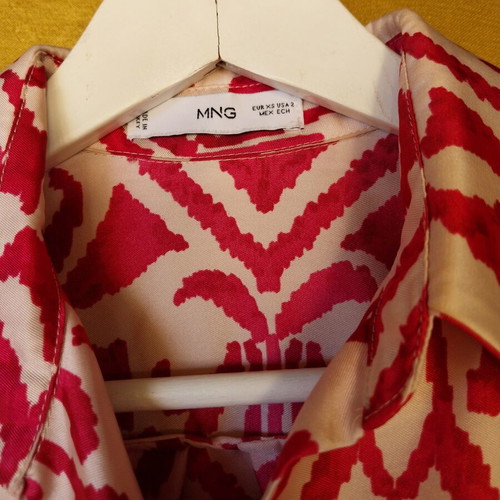 MNG women's dress NXS like new, white and red