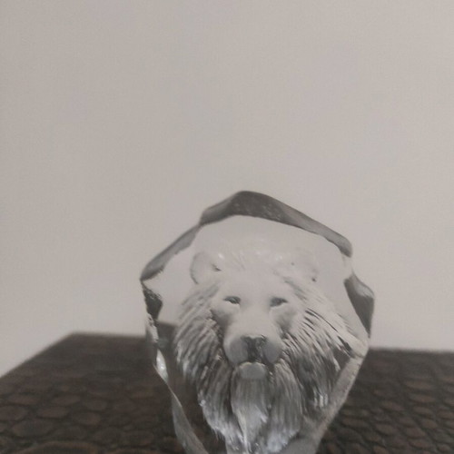 MATS JONASSON glass art lion miniature sculpture new