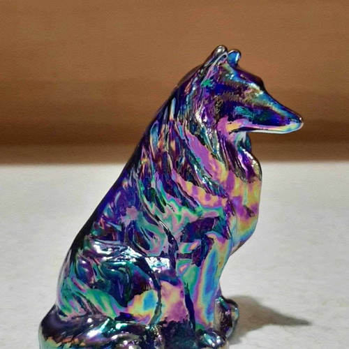 Mosser Art Glass Collie Dog Figurine Lassie new