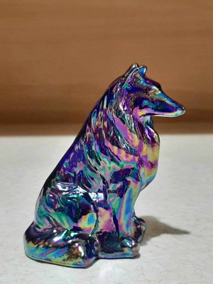 Mosser Art Glass Collie Dog Figurine Lassie new