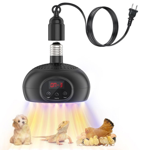 Heating lamp for reptiles with UVA/UVB and timer new