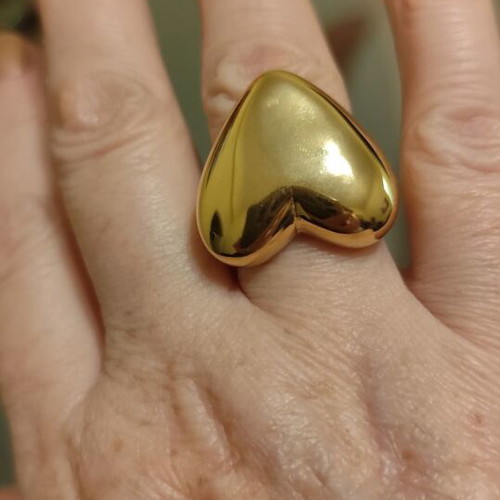 Heart ring new stainless steel gold color