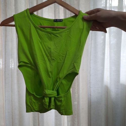 Blouse with front-back design new, green, size S