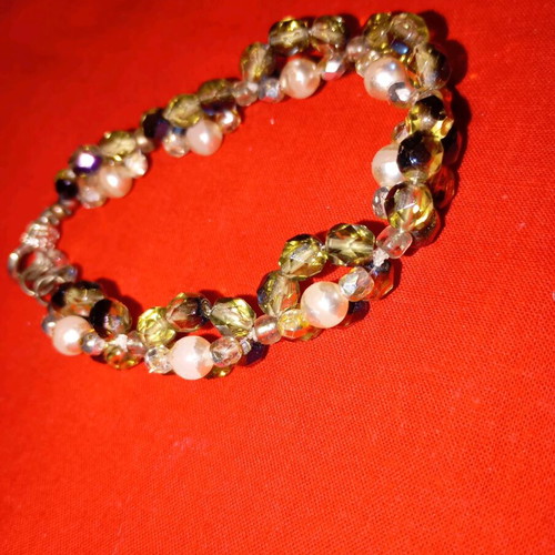 FOS bracelet used, beige multicolor