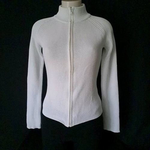Naf Naf knitted cardigan like new, fitted, white, size L