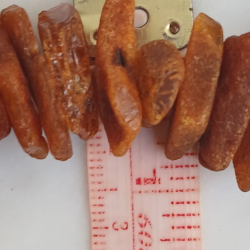 Necklace of natural amber, 70 cm length, 45 grams