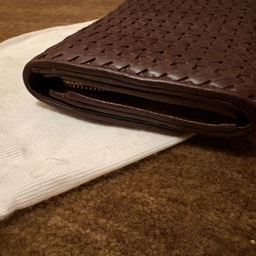 Lady Dior Woven brown wallet like new
