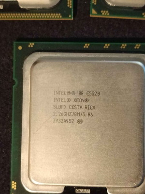 Intel Xeon E5520 processors used, pack