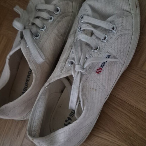 Superga white sneakers with laces, size 37