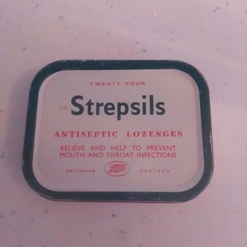 Strepsils tin used, 1970s