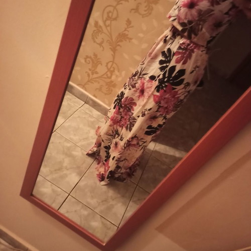 Formal dress new floral crop top set with maxi skirt one size